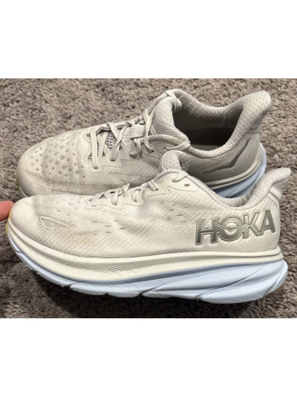 Hoka Clifton 9 Wide Womens Size 7D Nimbus Cloud Ice Water Running Shoes Comfort